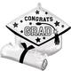 White Congrats Grad Foil Balloon Bouquet, 13pc, Premium - True to Your School